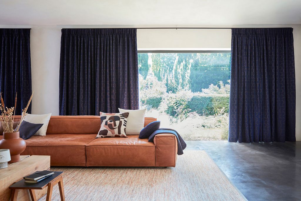 Rideaux Bamako bleu Plis piqué flamand