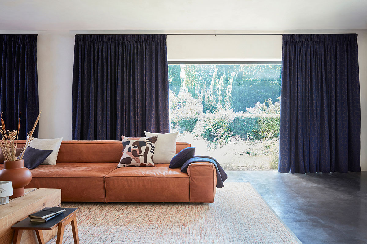 Rideaux Bamako bleu Plis piqué flamand