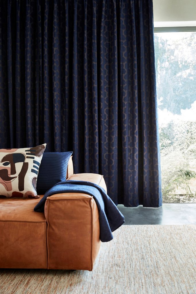 Rideaux Bamako bleu Plis piqué flamand