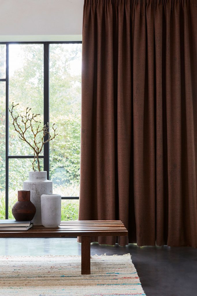 Rideaux Kampa Brun fronce