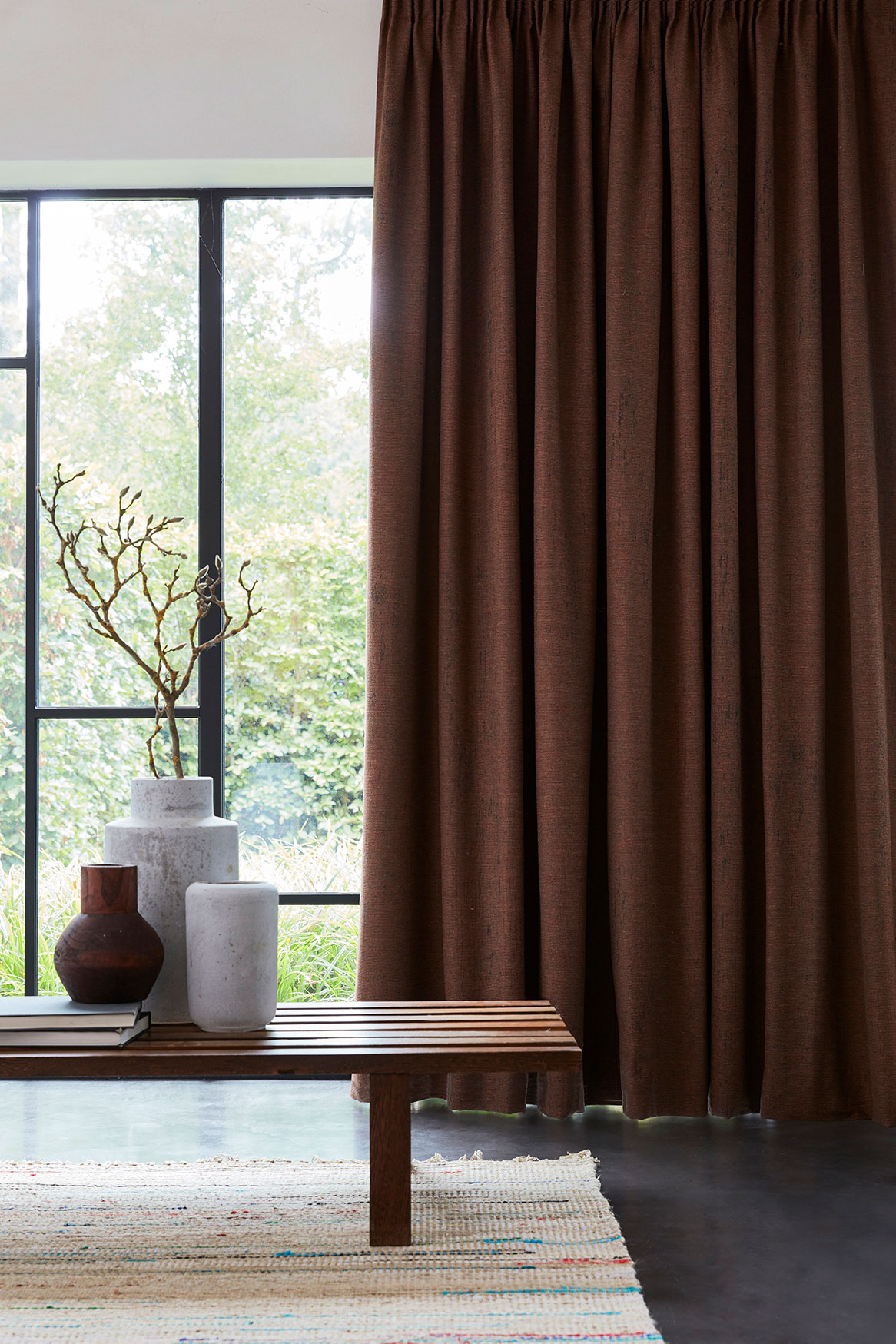 Rideaux Kampa Brun fronce