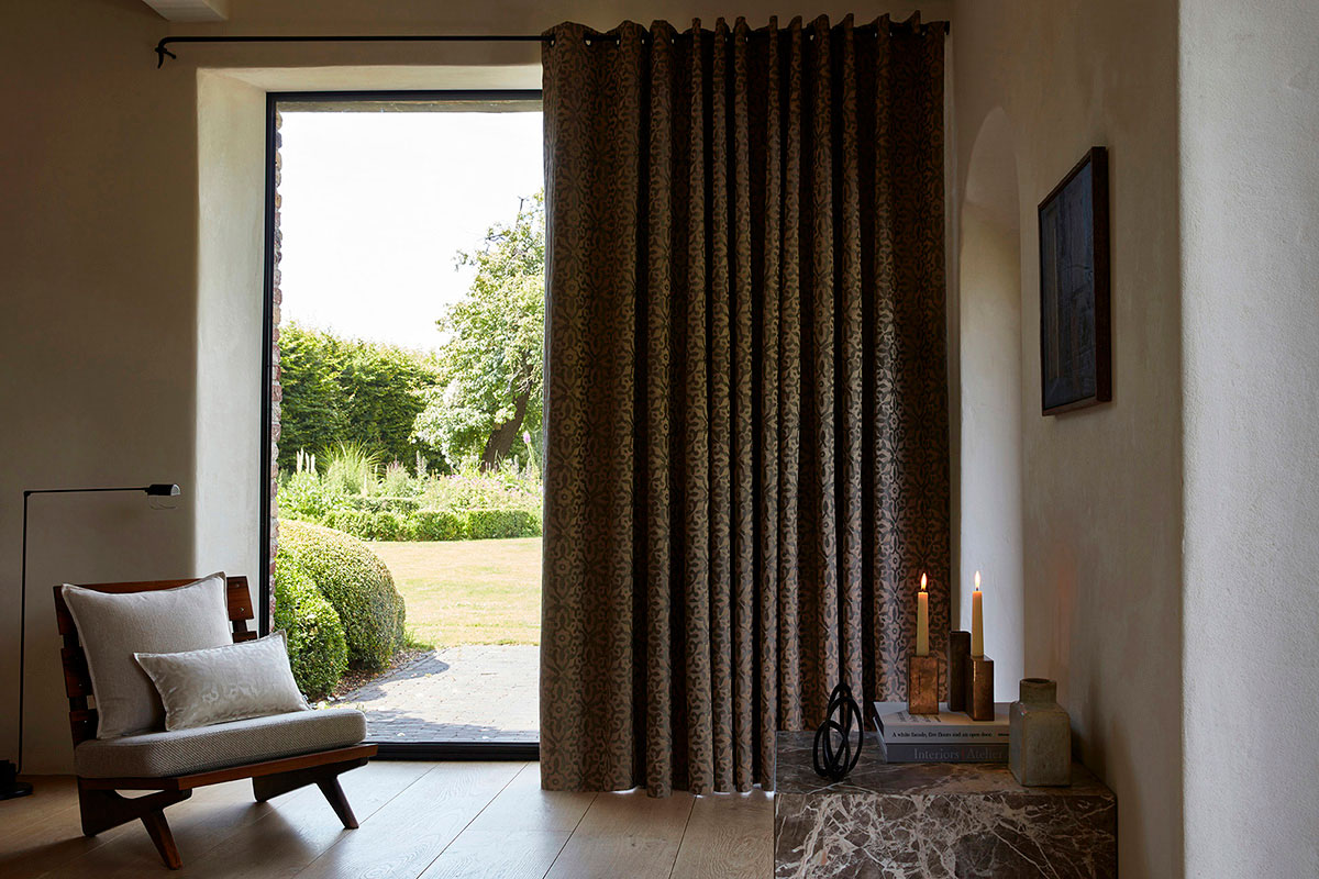 Rideaux Rosace Taupe Oeillets