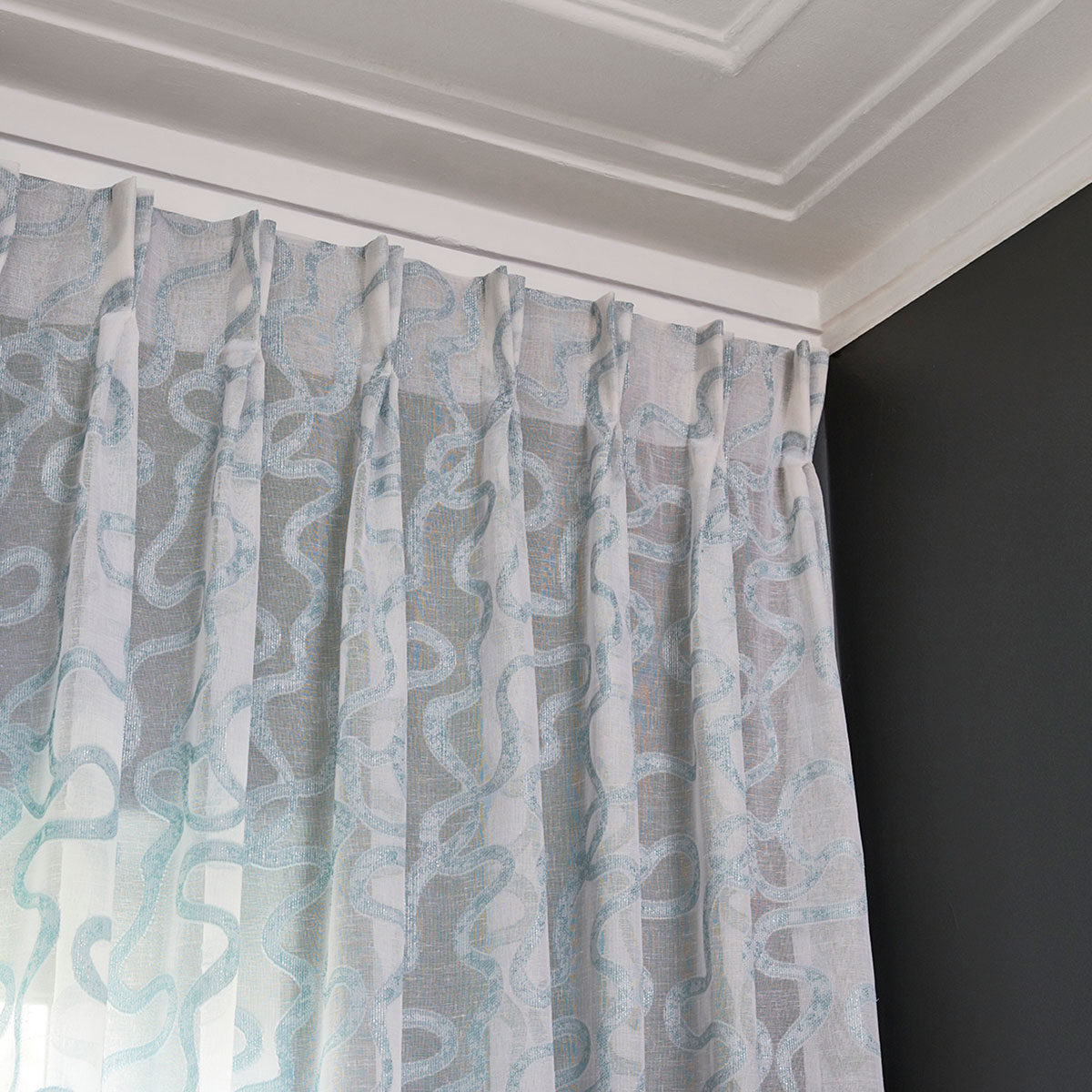 Voilage Rachelle Emeraude plis piqué flamand